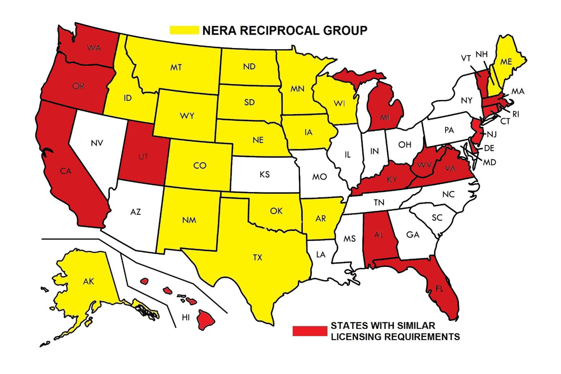 NERA states map